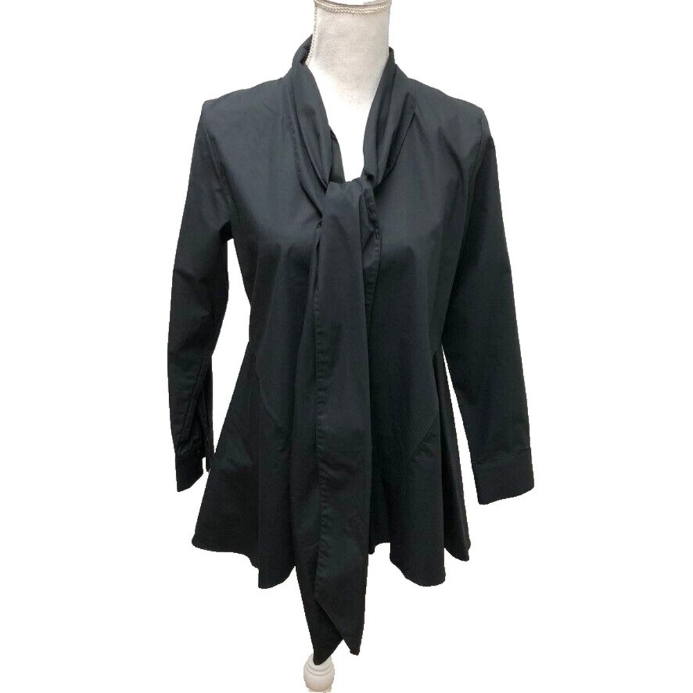 Fabiana Pigna Lorens Blouse Top Womens Small Black Business Office Career New